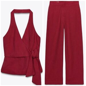 ZARA NWT Cherry Red Matching Set